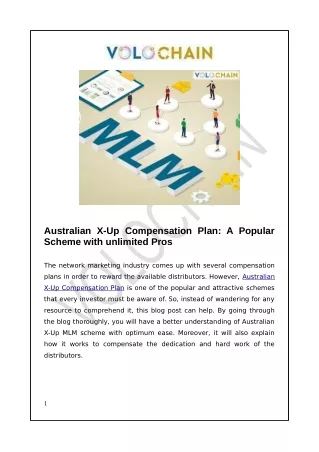 Australian X-Up Compensation Plan: A Popular Scheme with unlimited Pros