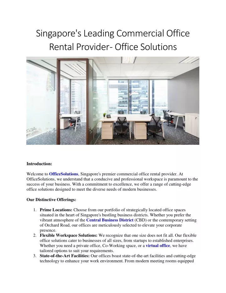 singapore s leading commercial office rental