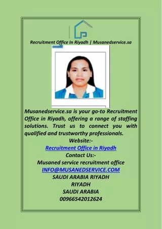 Recruitment Office In Riyadh | Musanedservice.sa
