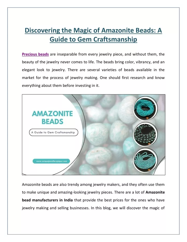 discovering the magic of amazonite beads a guide