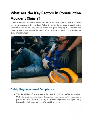 What Are the Key Factors in Construction Accident Claims