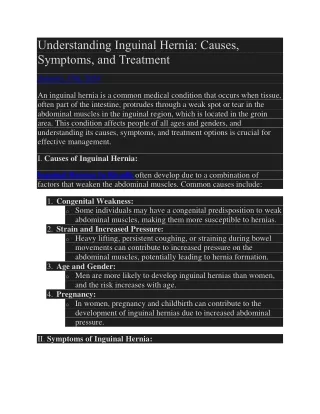 understanding inguinal hernia causes symptoms