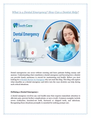What is a Dental Emergency? How Can a Dentist Help?
