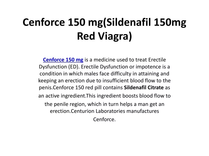 cenforce 150 mg sildenafil 150mg red viagra