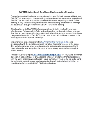 sap fico in the cloud benefits and implementation
