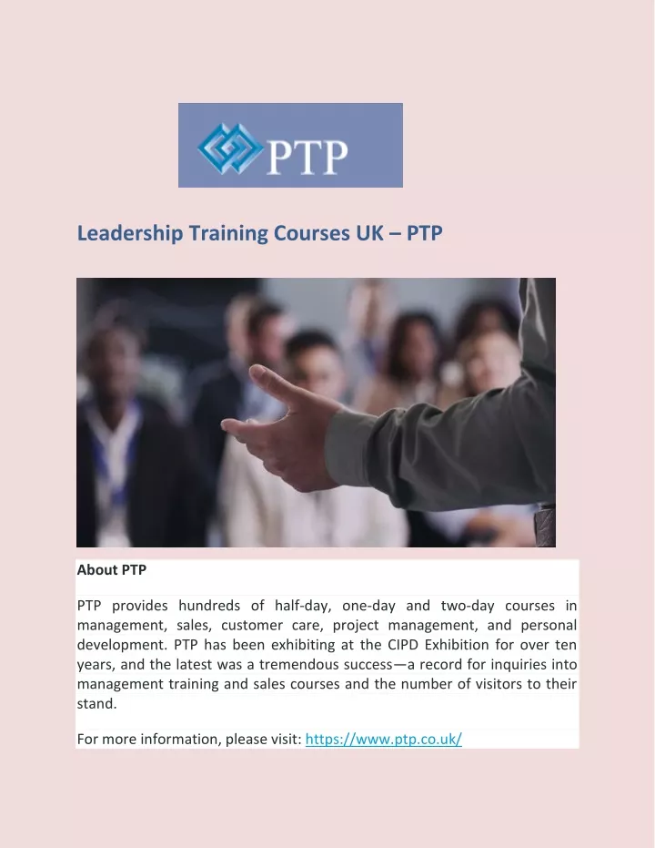 leadership training courses uk ptp