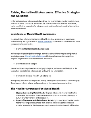 Sortd blog _-Raising Mental Health Awareness_ Effective Strategies and Solutions