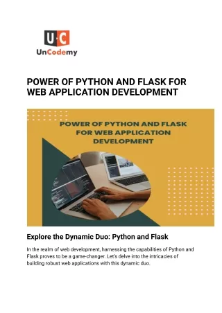 POWER OF PYTHON AND FLASK FOR WEB APPLICATION DEVELOPMENT