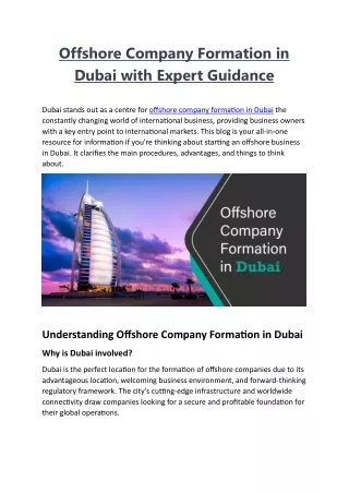 offshore company formation in dubai with expert