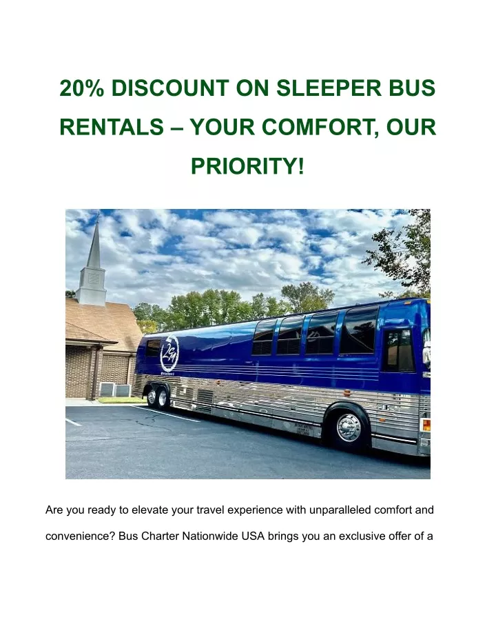 20 discount on sleeper bus