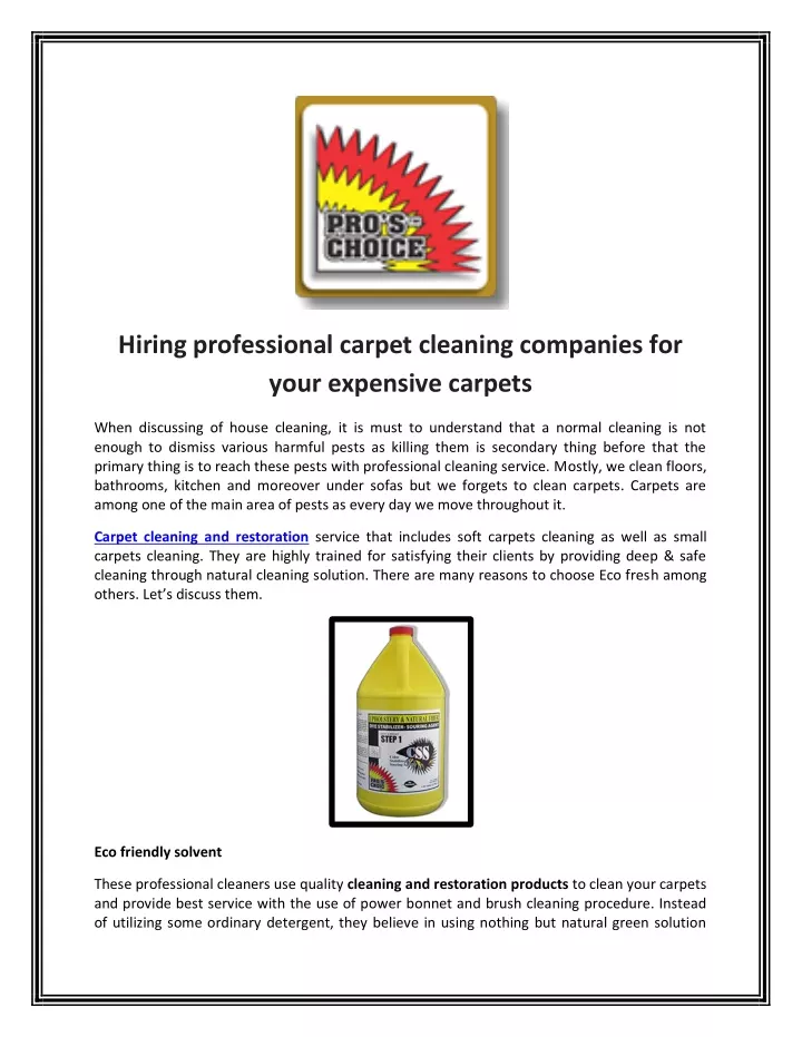 hiring professional carpet cleaning companies