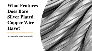What Features Does Bare Silver Plated Copper Wire Have?​