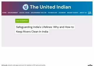 How To Keep Rivers Clean In India