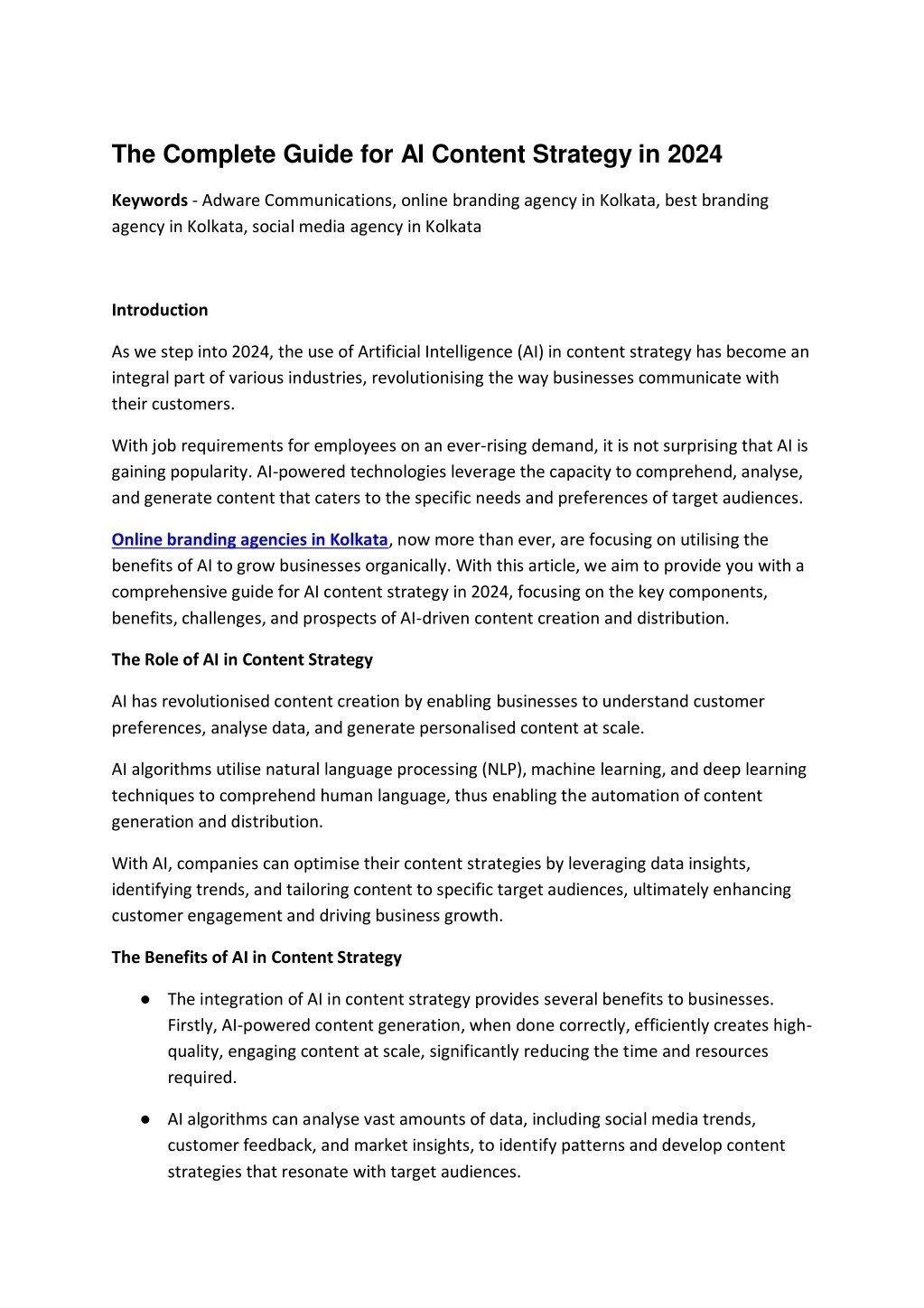 PPT - The Complete Guide for AI Content Strategy in 2024 PowerPoint ...