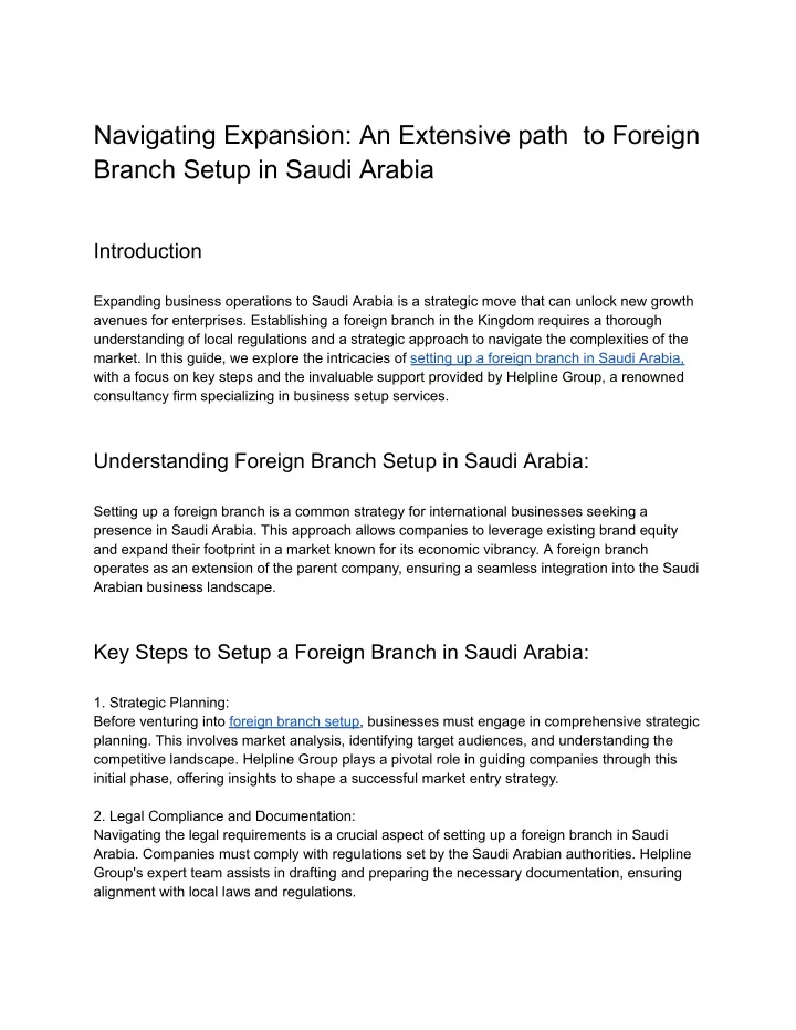 navigating expansion an extensive path to foreign