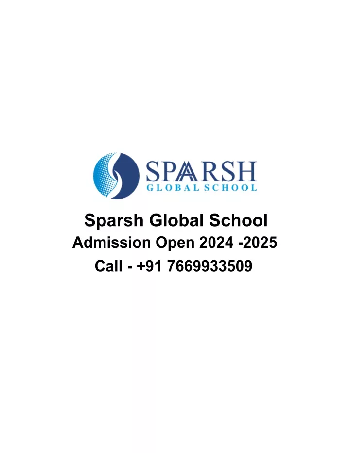 sparsh global school admission open 2024 2025