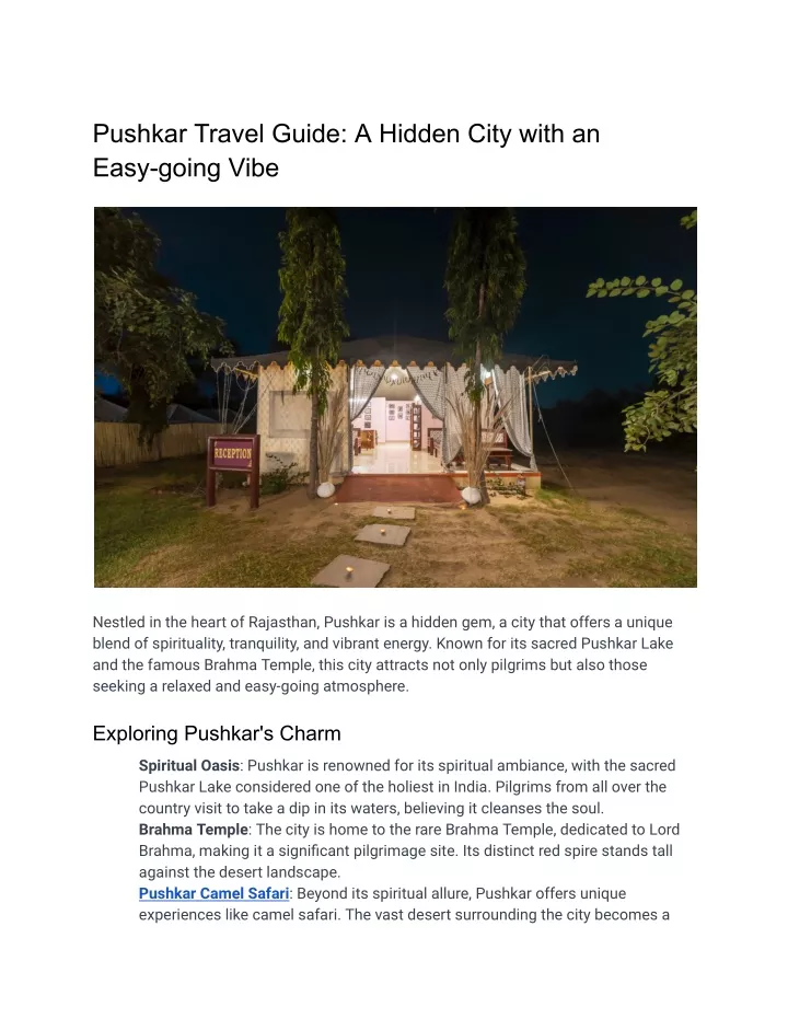 pushkar travel guide a hidden city with an easy