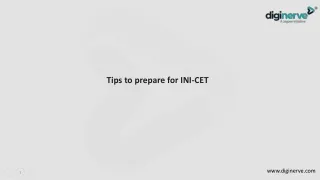 Tips to prepare for INI-CET