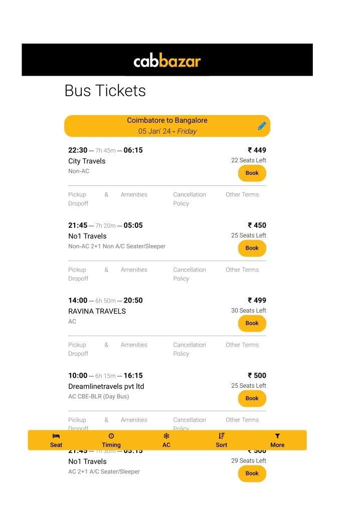 coimbatore bus tickets