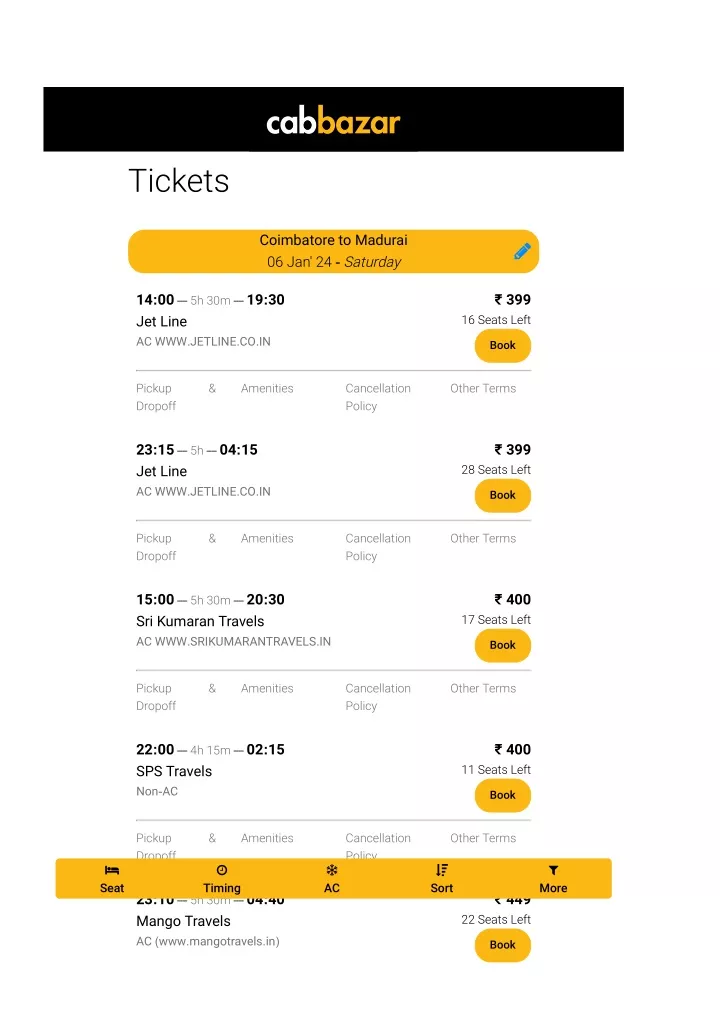 coimbatore to madurai bus tickets