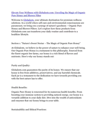 elevate your wellness with globalests