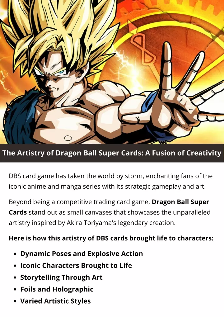 the artistry of dragon ball super cards a fusion