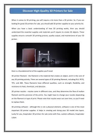 discover high quality 3d printers for sale
