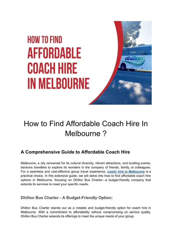 how to find affordable coach hire in melbourne