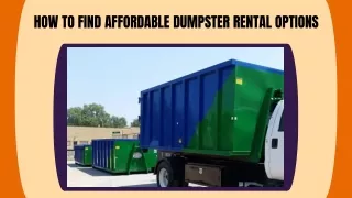 Finding Affordable Dumpster Rental Options