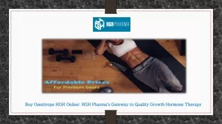 Buy Omnitrope HGH Online: HGH Pharma's Gateway to Quality Growth Hormone Therapy