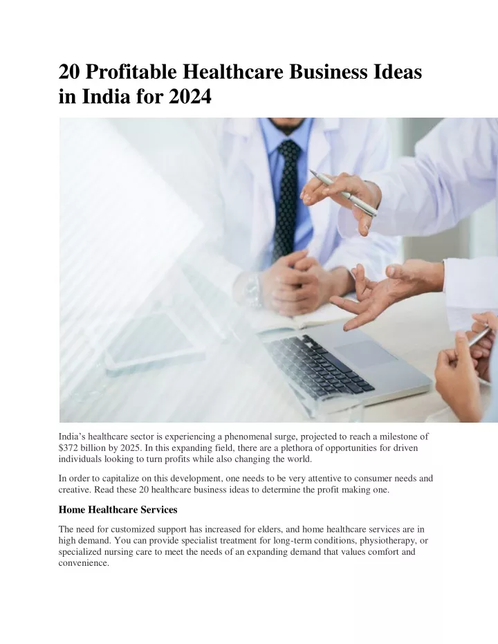 20 profitable healthcare business ideas in india