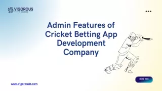 Admin Features of Cricket Betting App Development Company