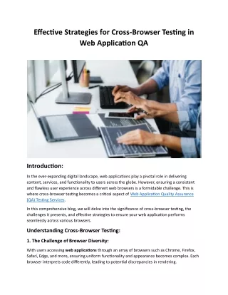 Effective Strategies for Cross-Browser Testing in Web Application QA