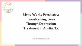 Mynd Works Psychiatry Transforming Lives Through Depression Treatment in Austin, TX