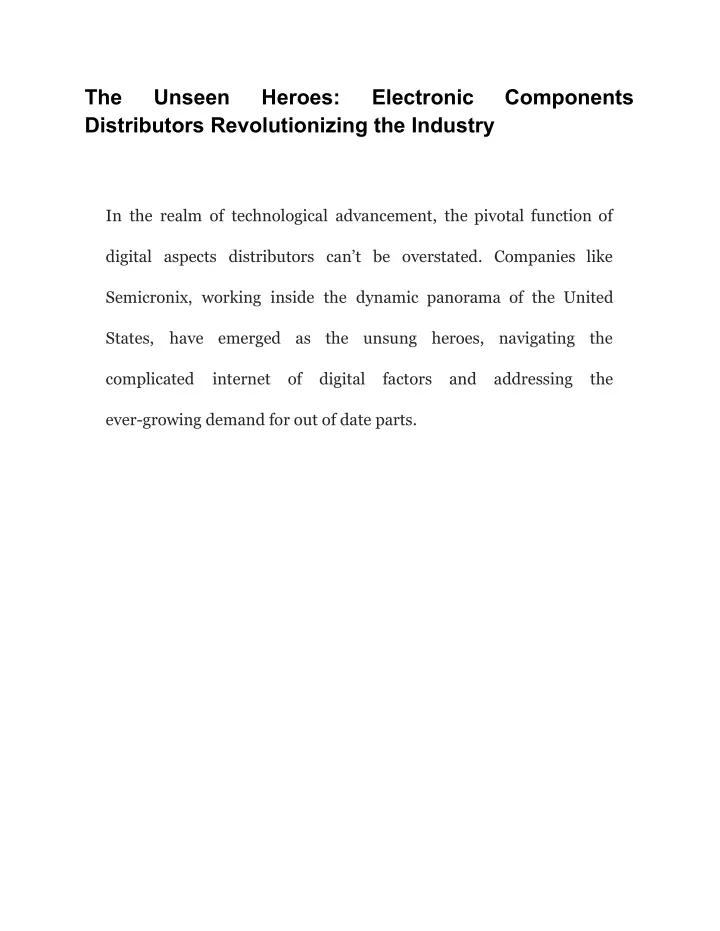 the distributors revolutionizing the industry