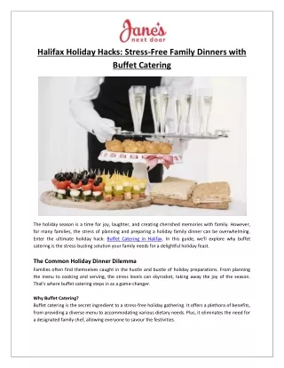 Halifax Holiday Hacks Stress-Free Family Dinners with Buffet Catering