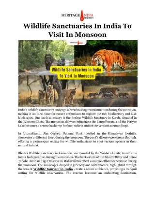 Wildlife Sanctuaries In India To Visit In Monsoon