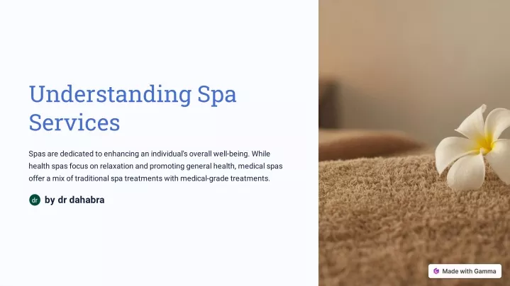 understanding spa services