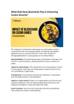 Blockchain Impact On Casino Games - slide 1
