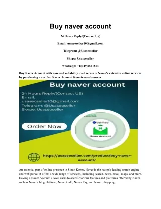 Buy naver account