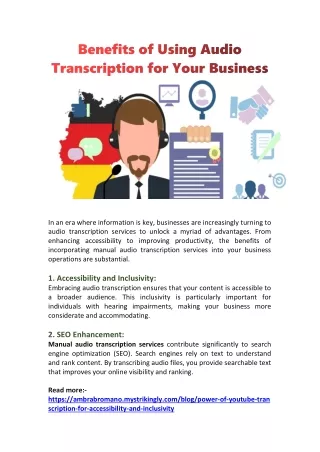 Benefits of Using Audio Transcription for Your Business