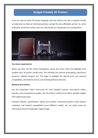 budget friendly 3d printers