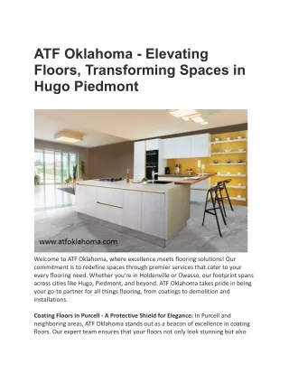 ATF Oklahoma - Elevating Floors, Transforming Spaces in Hugo Piedmont