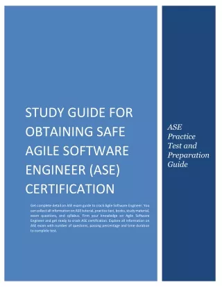 Study Guide for obtaining SAFe Agile Software Engineer (ASE) Certification