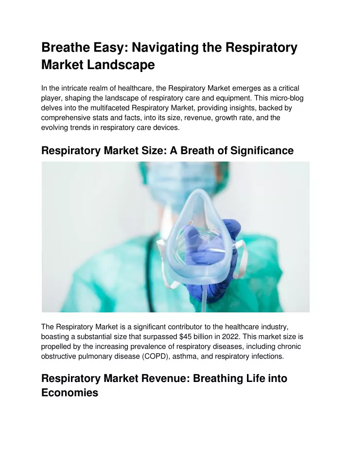 breathe easy navigating the respiratory market landscape