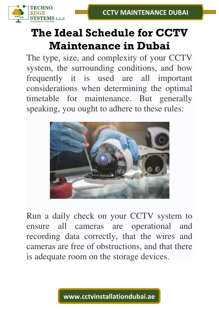cctv maintenance dubai