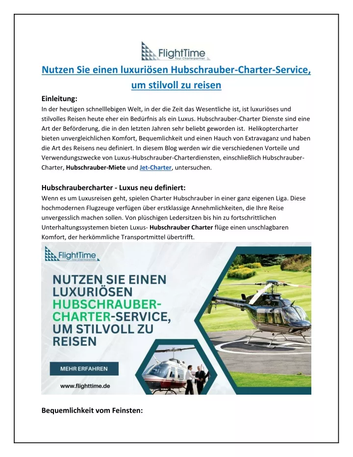 nutzen sie einen luxuri sen hubschrauber charter