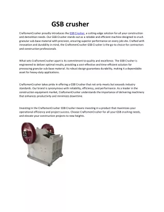 gsb crusher