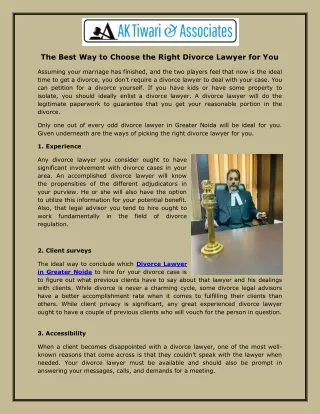The Best Way to Choose the Right Divorce Lawyer for You