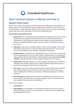 most common cancers in women and how to most